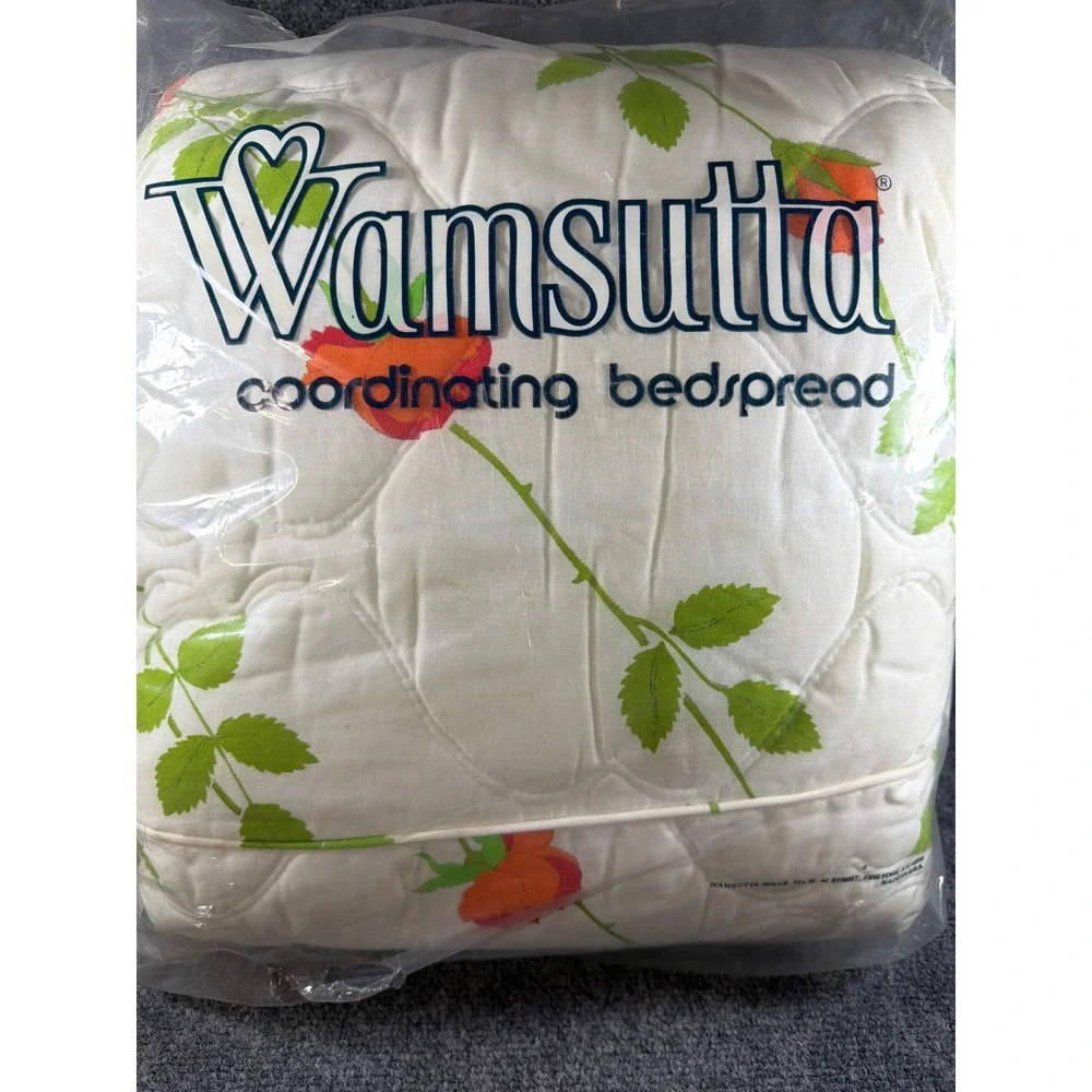 Vintage Christian Dior Wamsutta The Dior Rose Twin Quilted Bedspread USA *read
